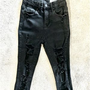 Distressed black jeans